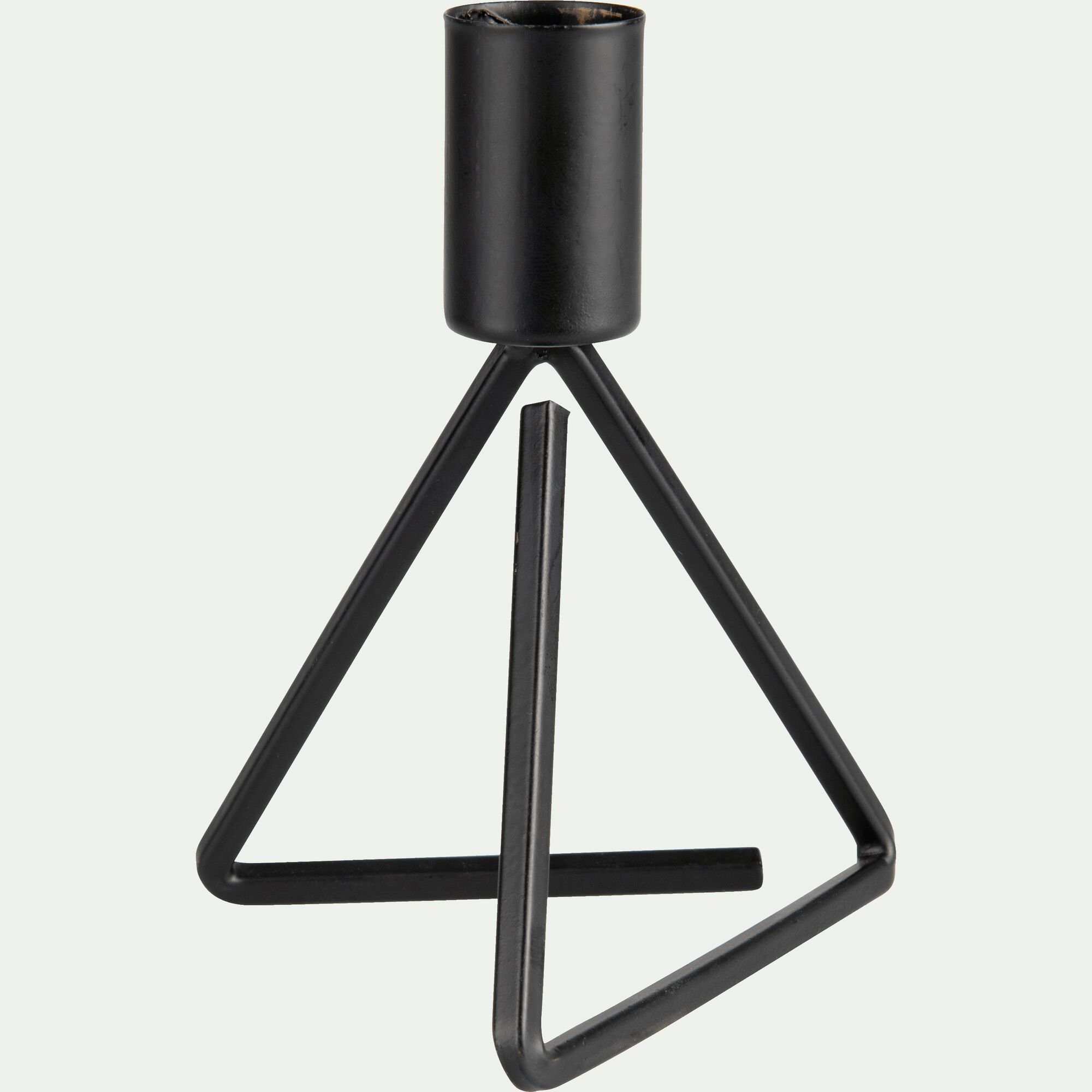 PYRAMIDE - Bougeoir trépied en métal - noir H13,5cm