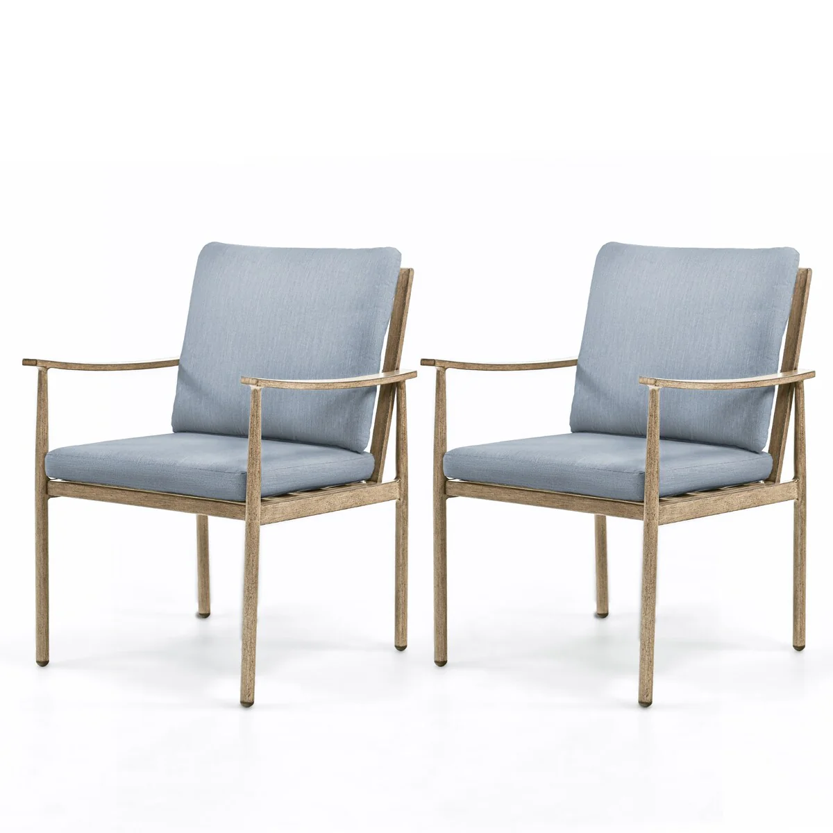 SleekLine 2-Piece Aluminum Patio Dining Chairs with Cushions