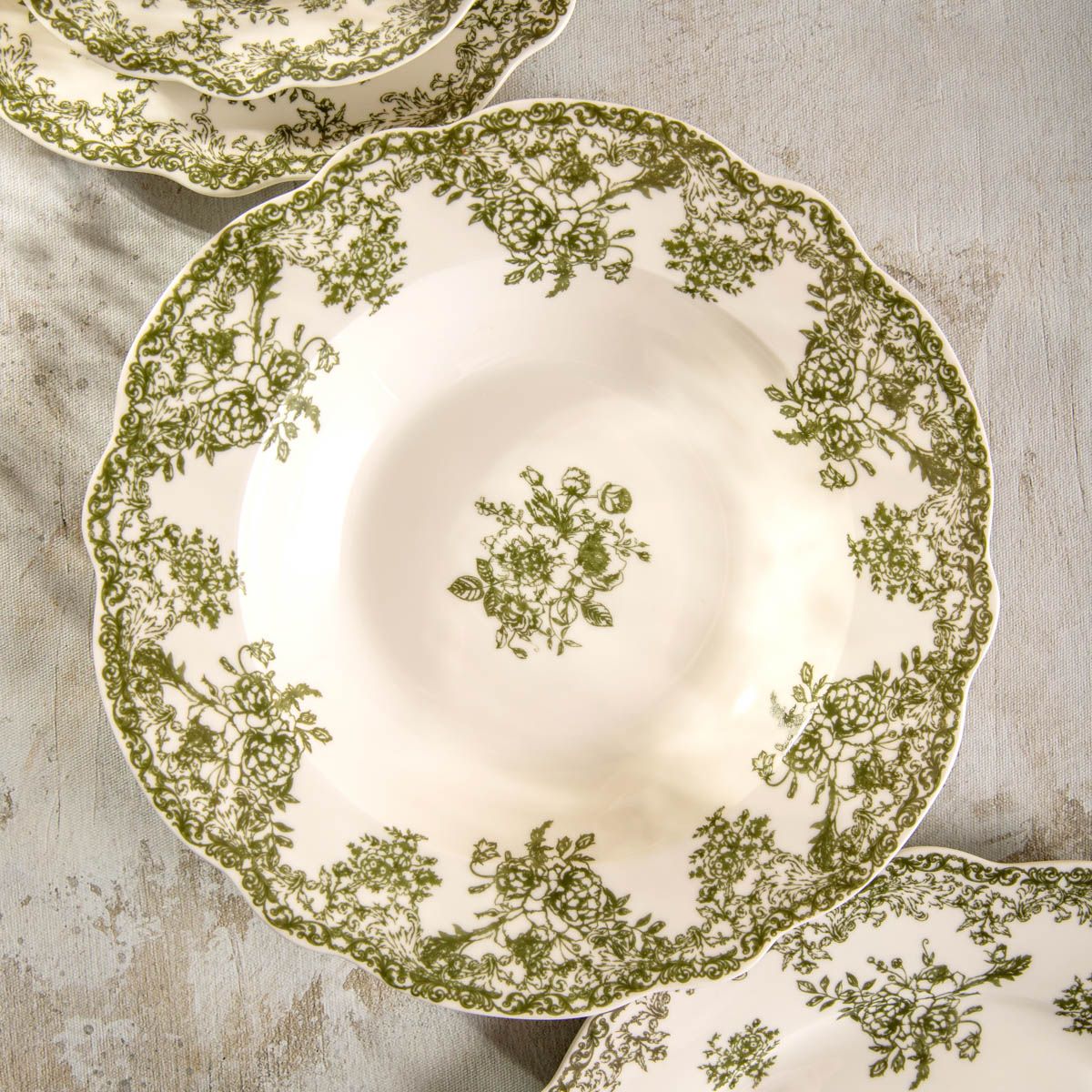 Talerz LOURRY głęboki zielony 22 cm