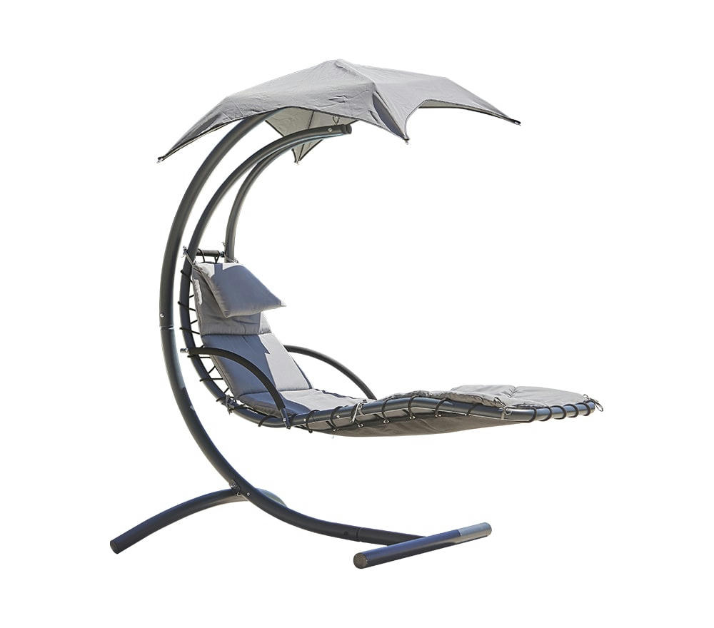 BENDIGO - Fauteuil de jardin suspendu 1 places en acier gris perle