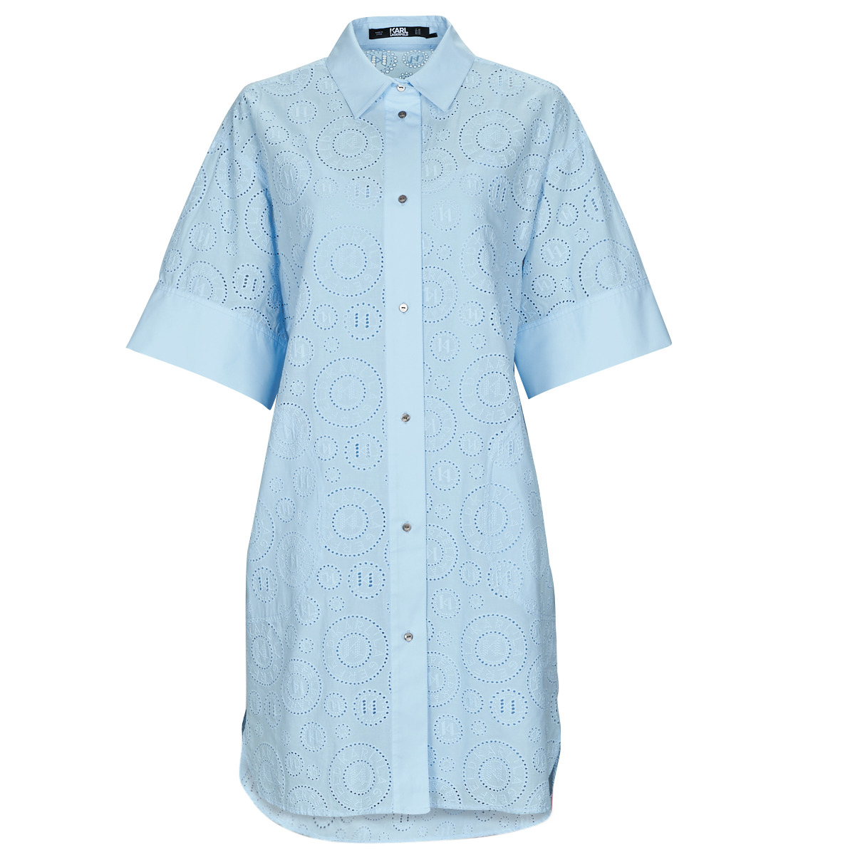 Karl Lagerfeld - BRODERIE ANGLAISE SHIRTDRESS - Blue / Sky