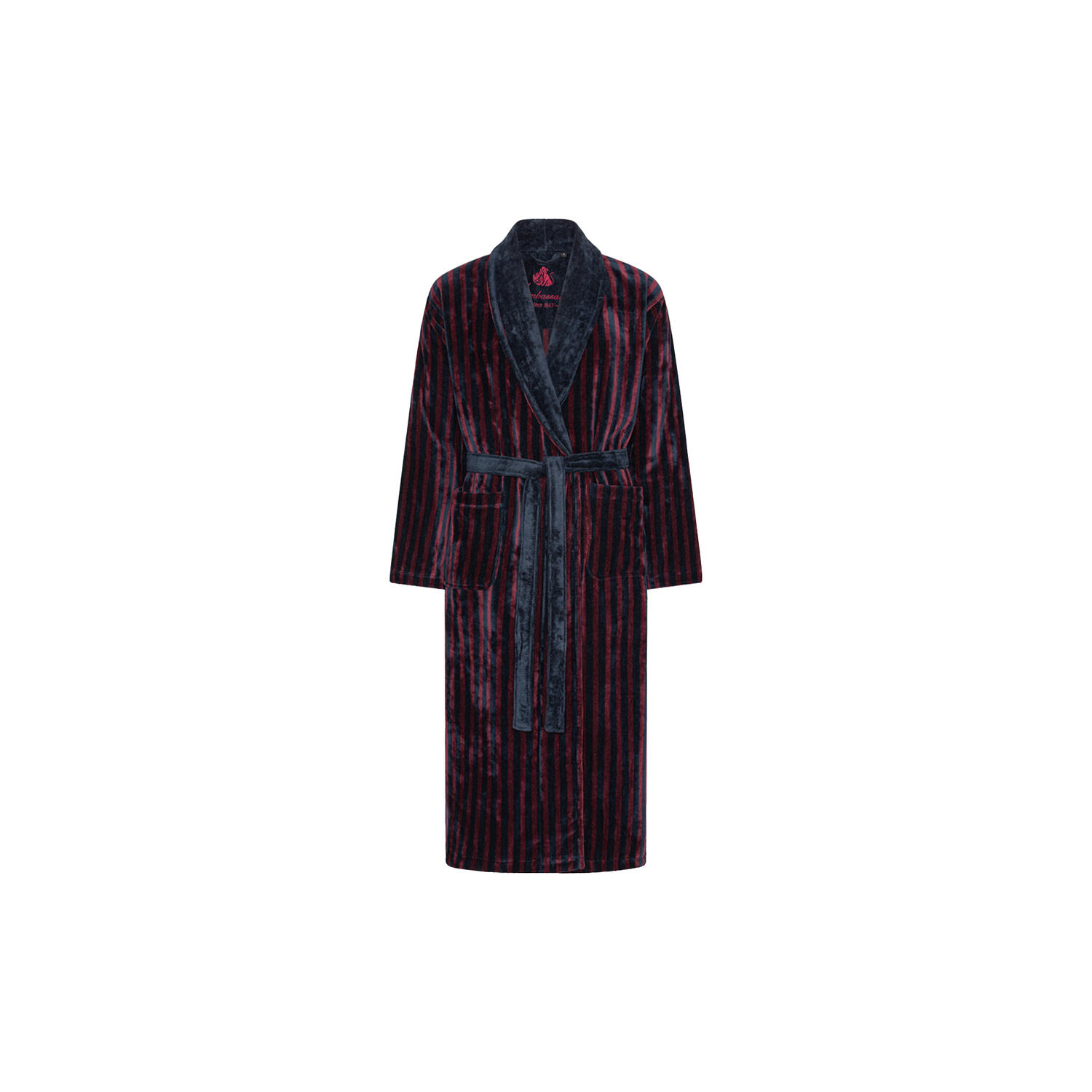 Skagerak Bathrobes, navy/bordeaux strip