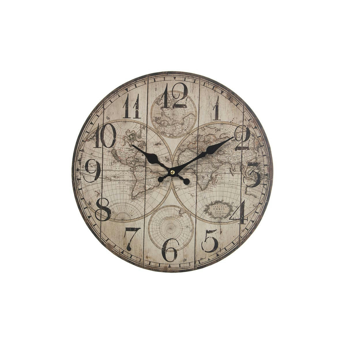 MONDE - Horloge murale ronde en bois D34cm