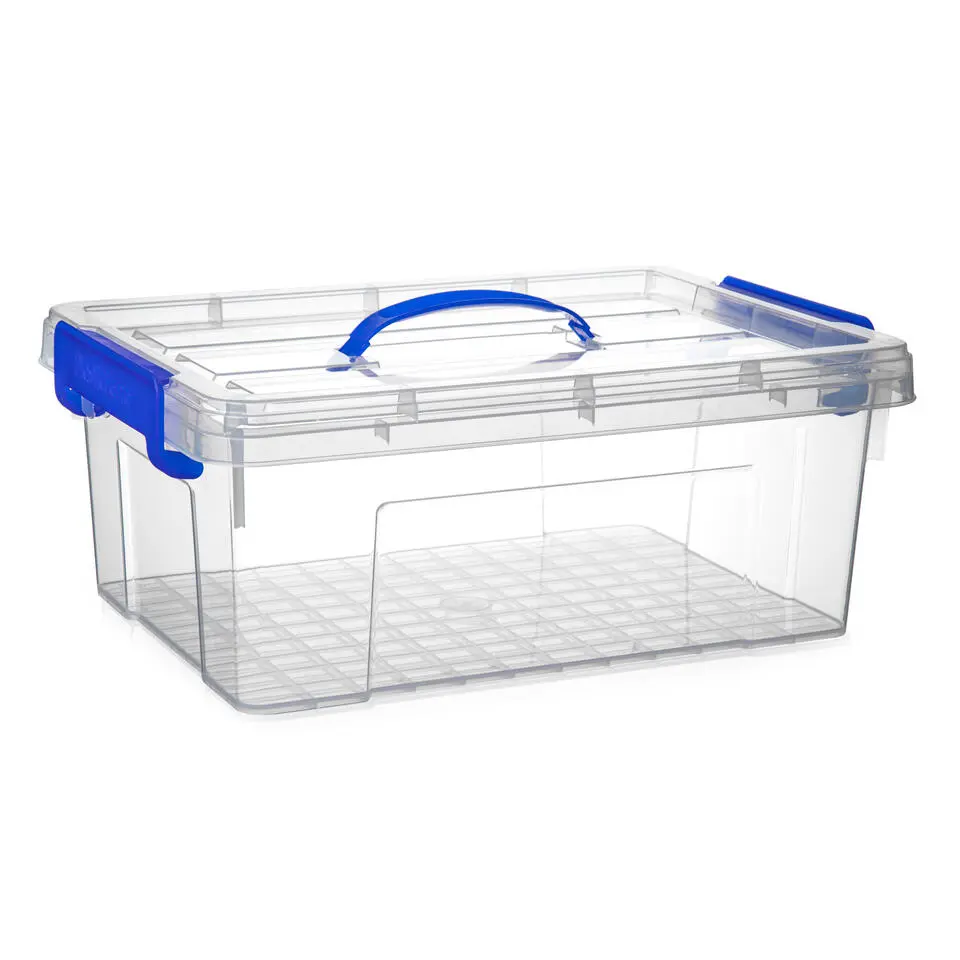 Plasticforte Opbergbox met deksel - blauw - 12.5L - kunststof