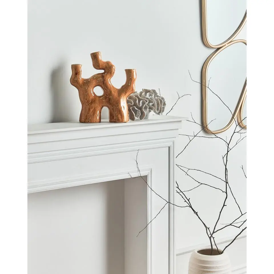 BARBUS - Bloemenvaas - Bruin - 31 cm - Steengoed