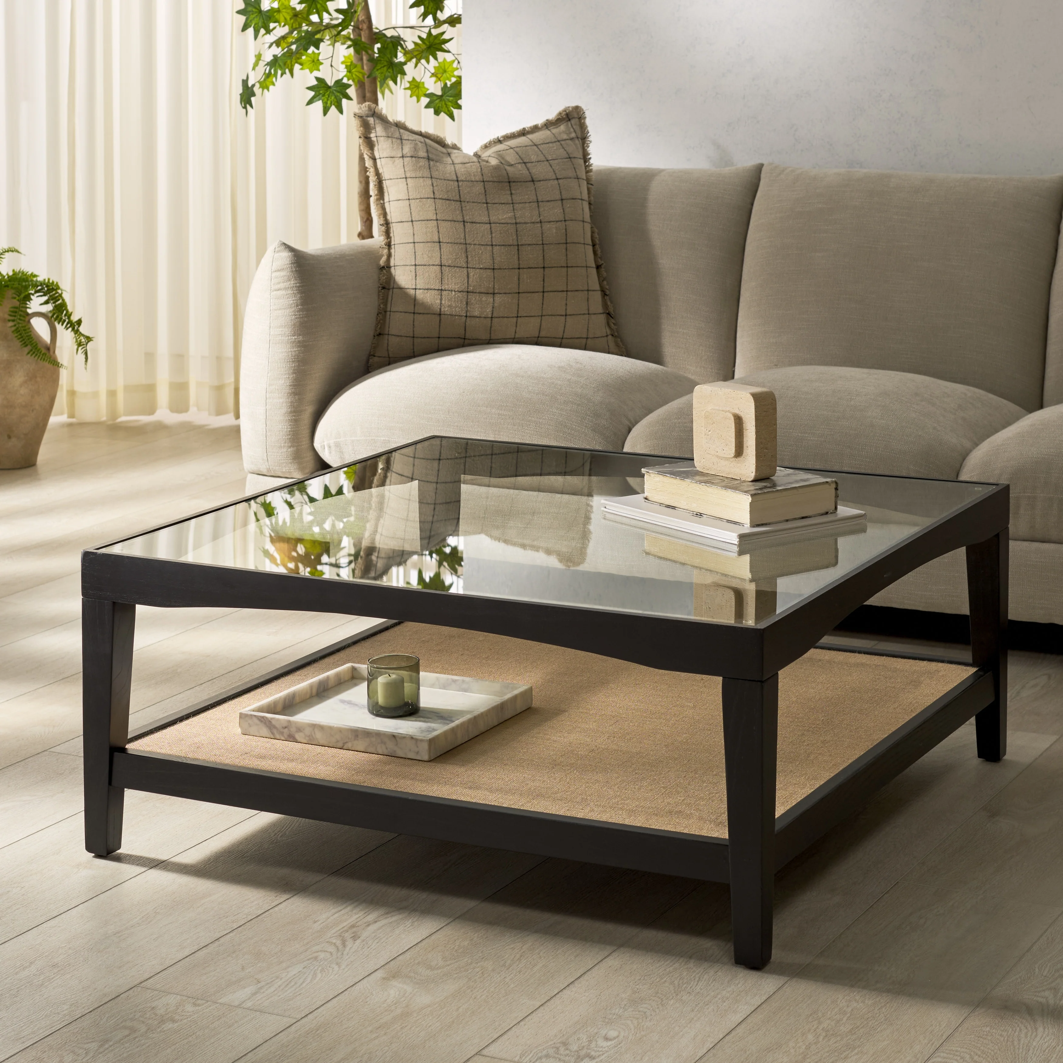 SAFAVIEH Couture Nicolella Square Glass Coffee Table - 40W x 40D x 17H