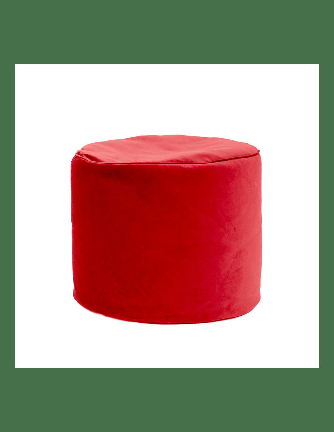 JUMBO VELVET - Pouf rond d'intérieur en velours rouge scarlet