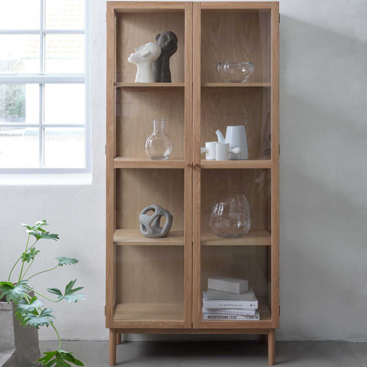 by fonQ Fika Vitrinekast - H 190 cm - Naturel Eiken