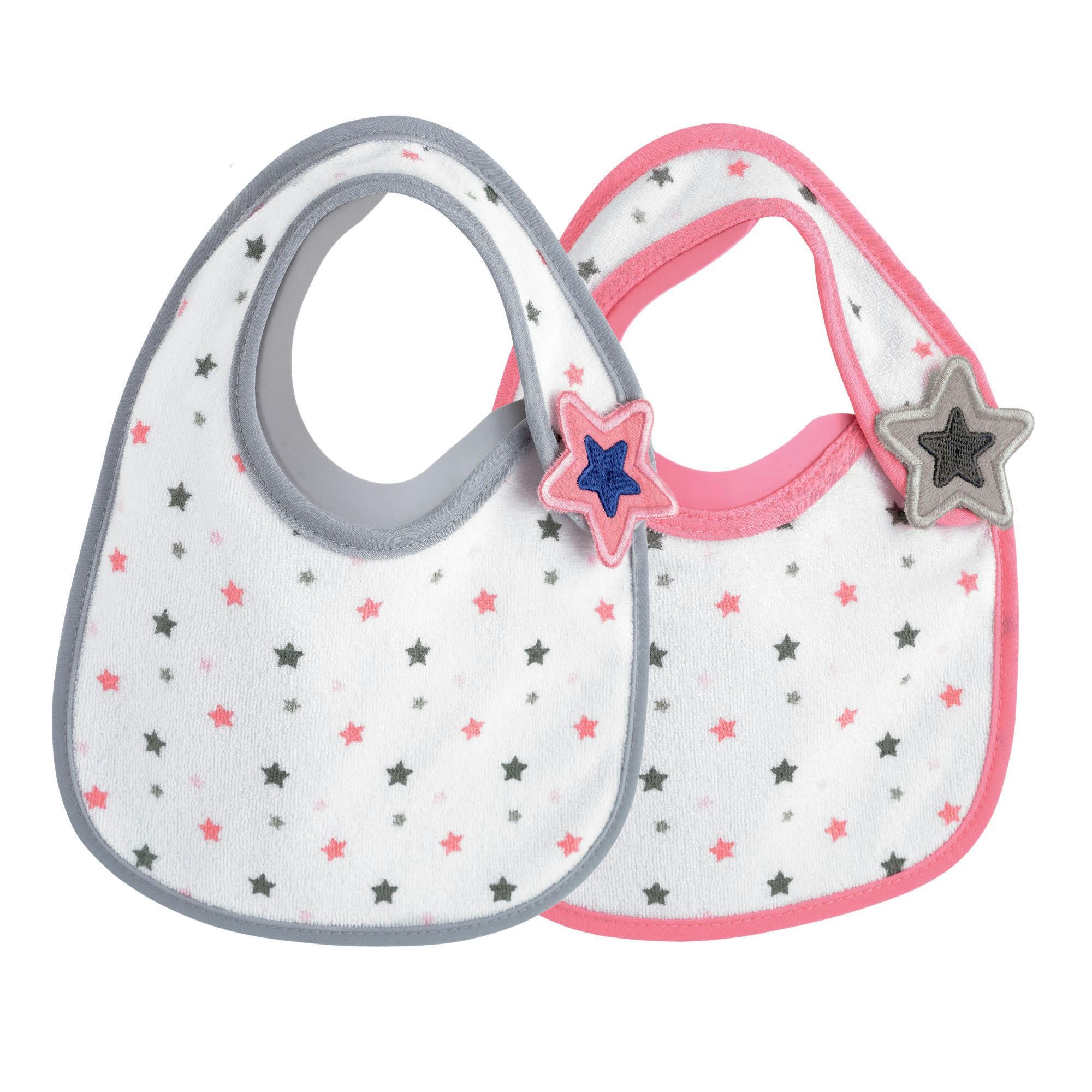 - Lot de 2 bavoirs naissance antirégurgitation - Rose bébé  Rose