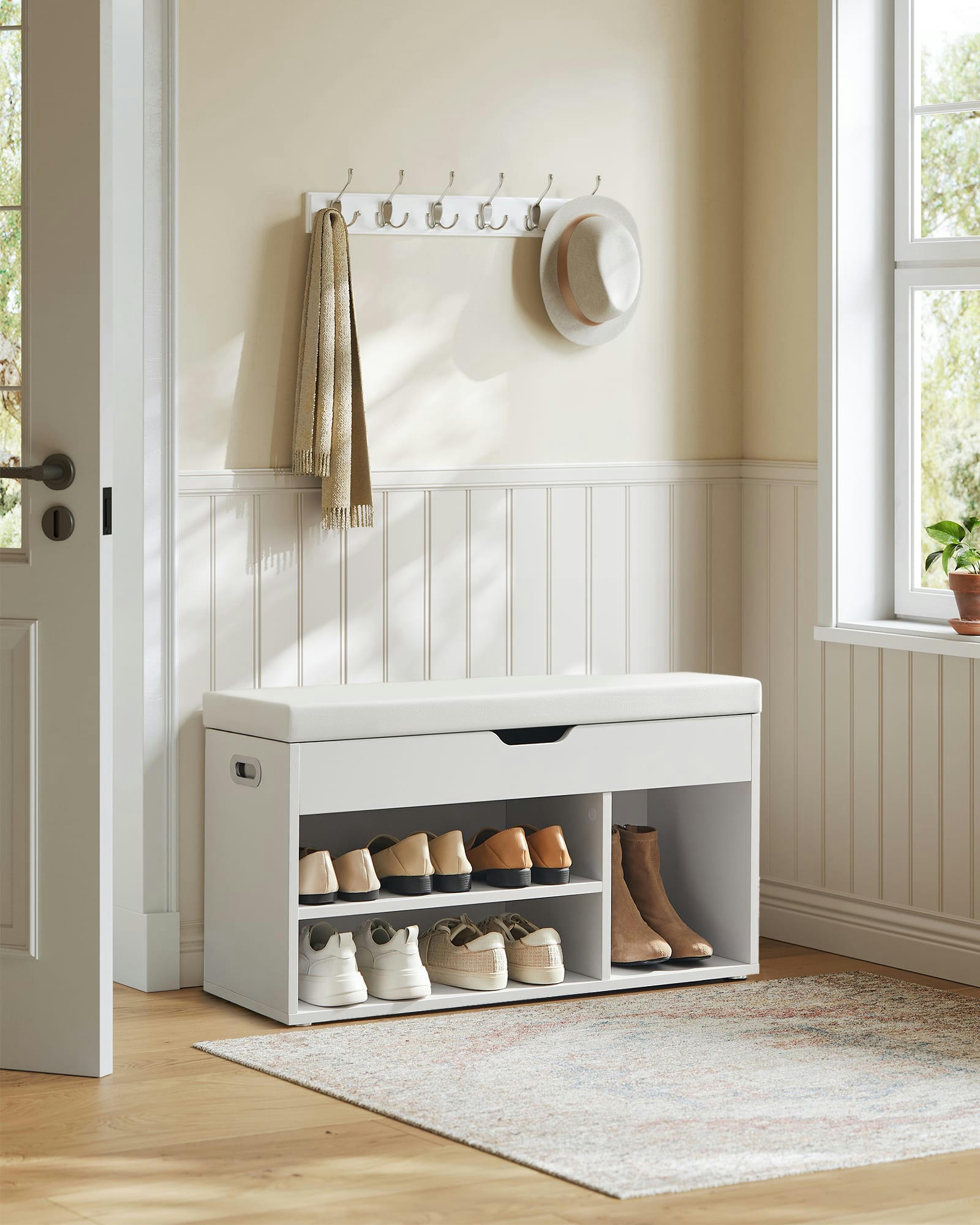 - Banc à chaussures  capacité de charge 150 kg blanc