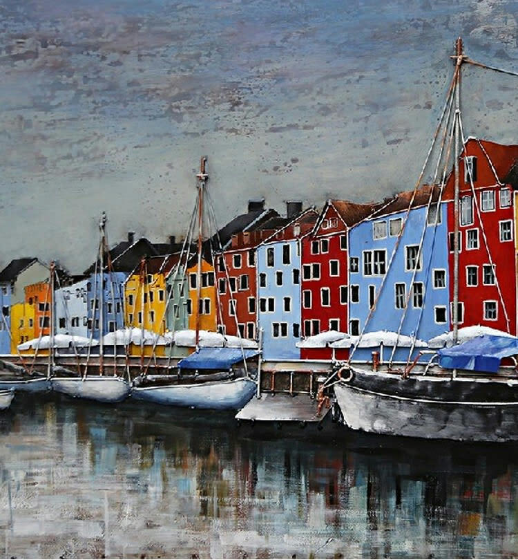 MÉTAL BRASS - Tableau relief en métal burano 120x80