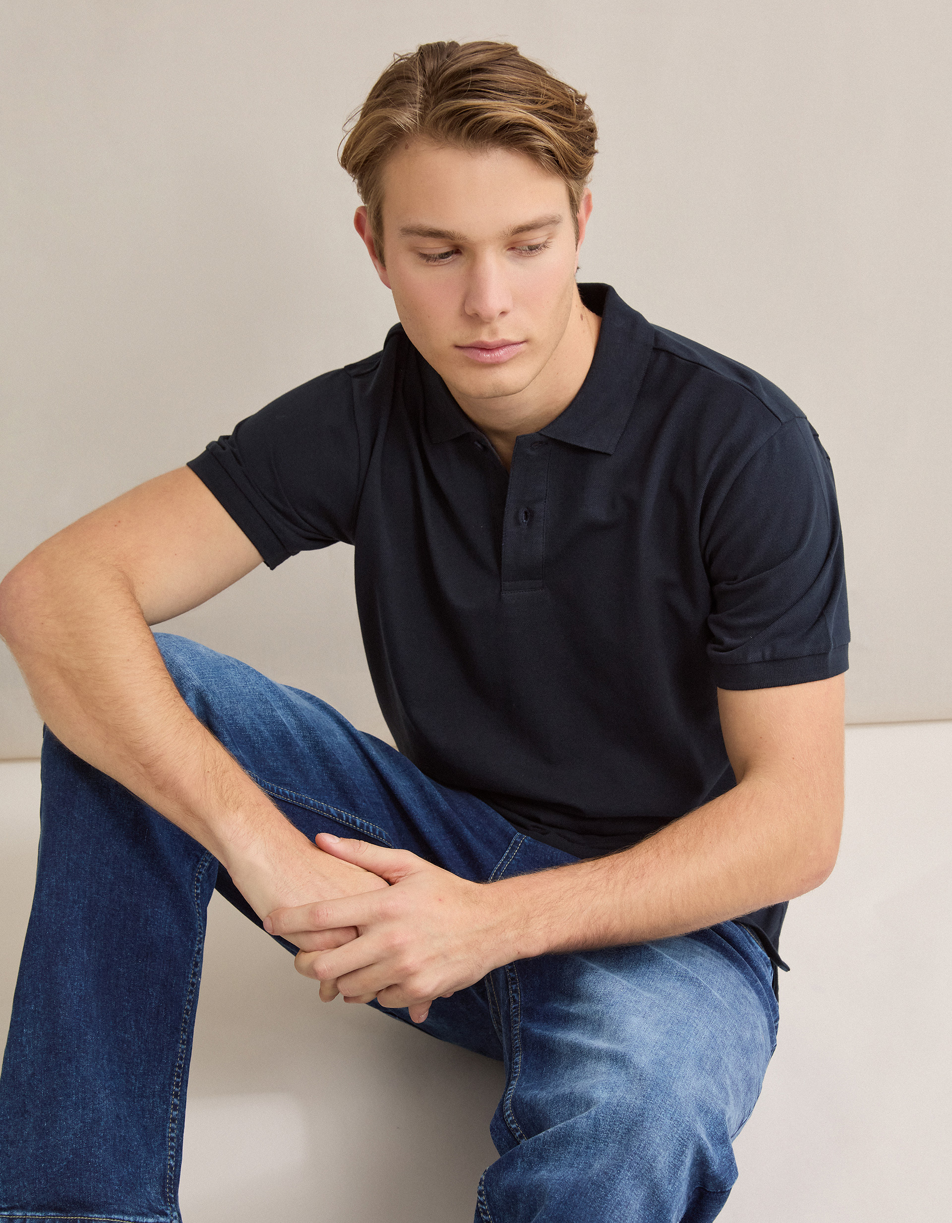 Polo Piquet, Homem, Azul Escuro