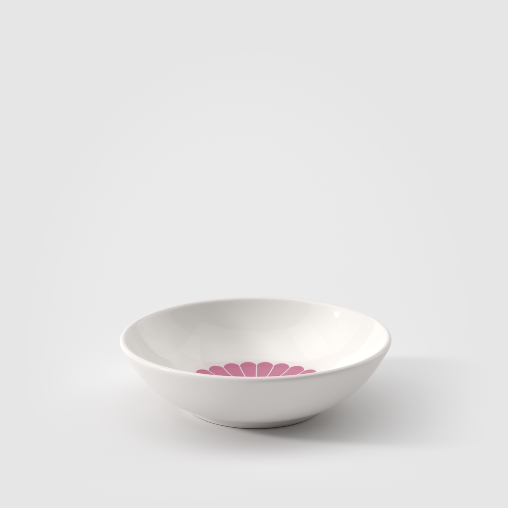 Fleur Appetizer/ Dessert Bowl - Fuchsia, 3.8 oz, Premium Porcelain