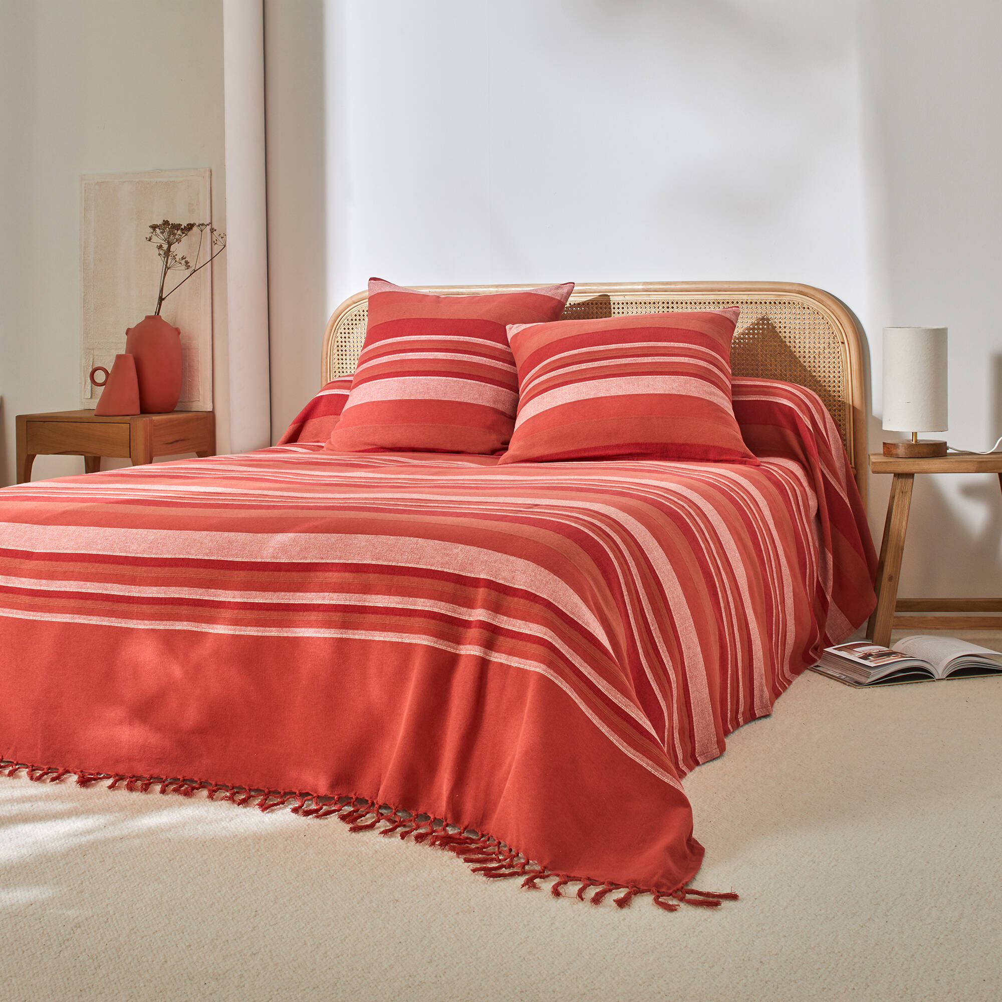 Plaid jeté multicolore coton tissage artisanal