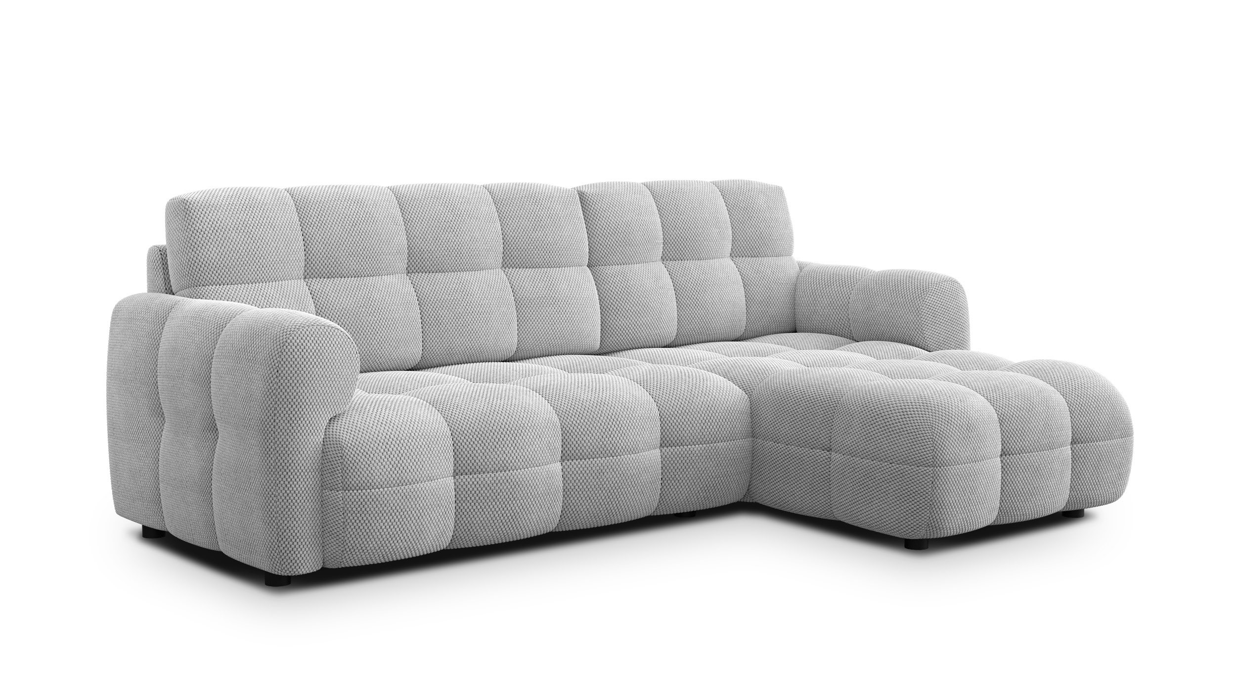 MELLOW sofa narożna 3 osobowa prawa, jasnoszara