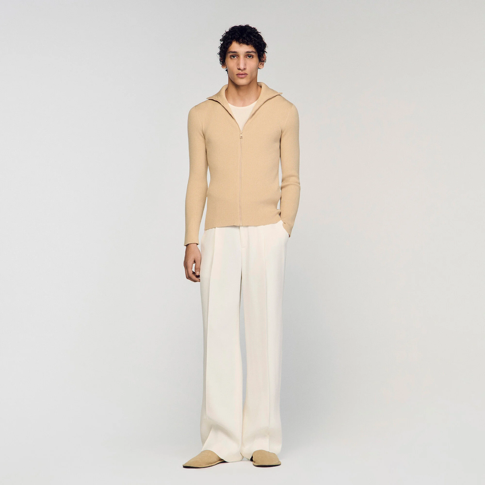 Cardigan à col montant zippé