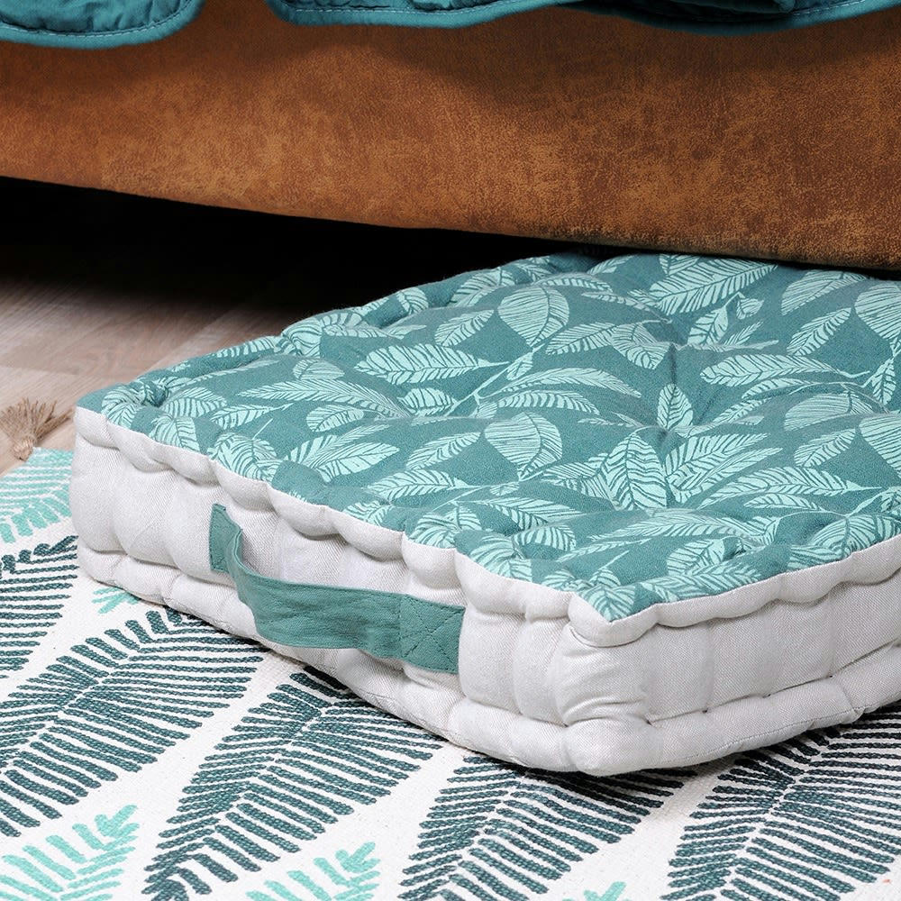 NASHI - Coussin de sol céladon coton 45x45cm