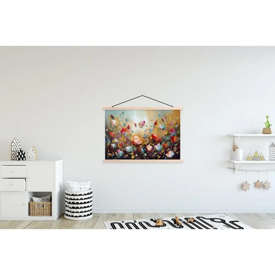 MuchoWow - Schoolplaat/ wandhanger - Bloemen - Kunst - Natuur - Olieve