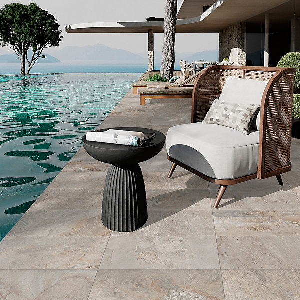 Carrelage sol extérieur effet pierre beige L.60 x l.30 cm x ép.9 mm, Denali