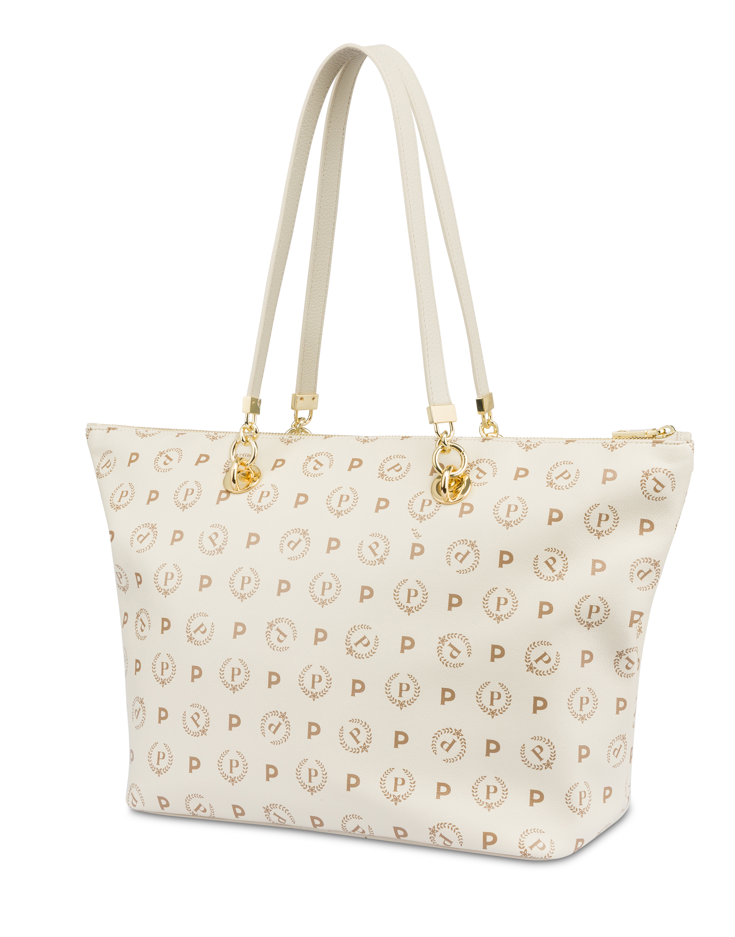 Shopping Bag In Heritage Logo Avorio/avorio