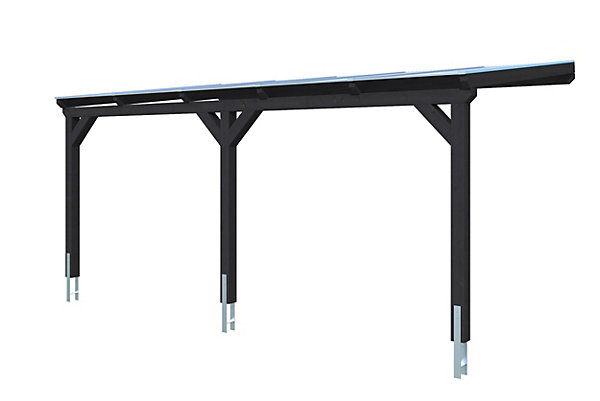 Carport SKAN HOLZ Vogtland 541x300cm, bois lamellé-collé, traitement coloré anthracite