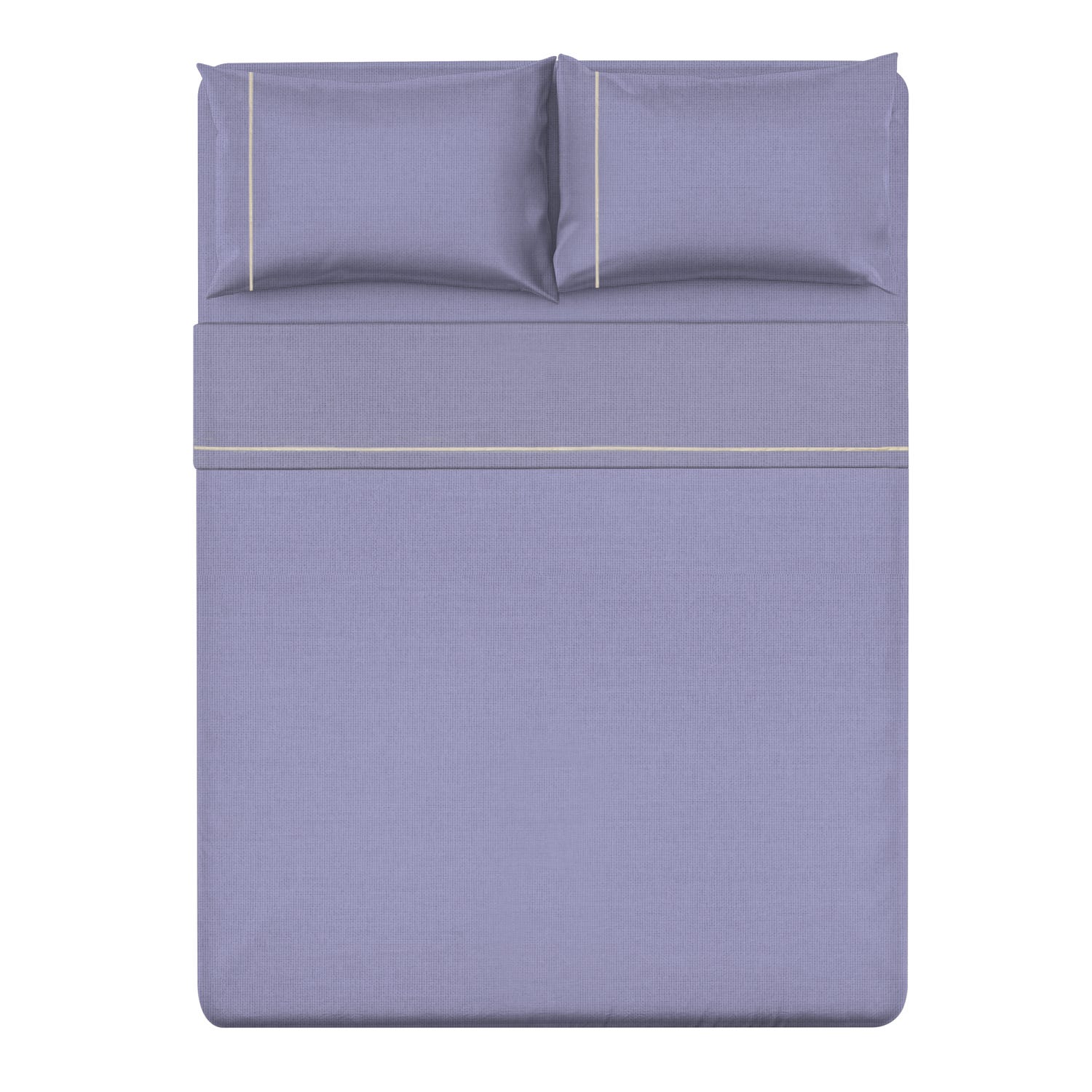 Completo letto blu in cotone percalle, da 2 piazze