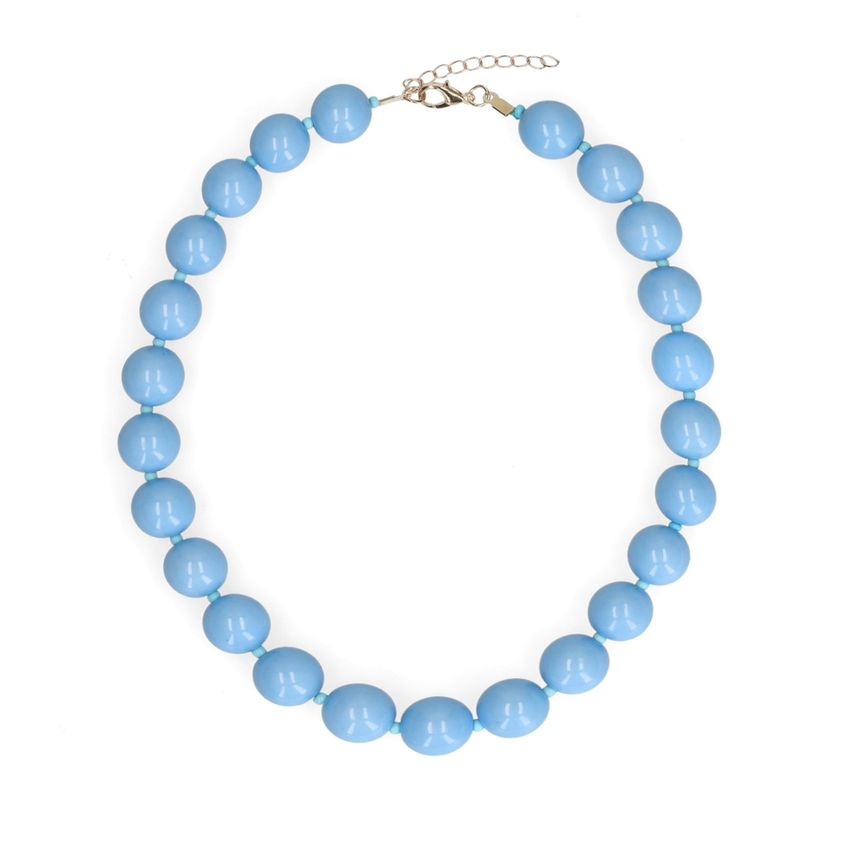 Manfield Lichtblauwe kralenketting