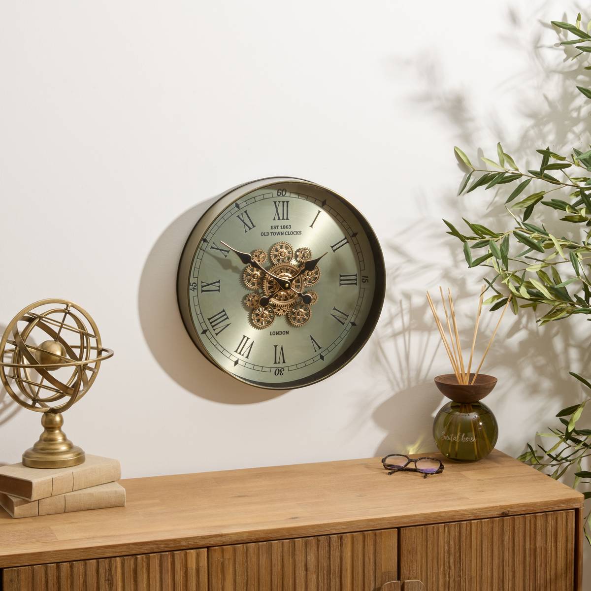 Clock "Michel" Green, 45x7.5 cm