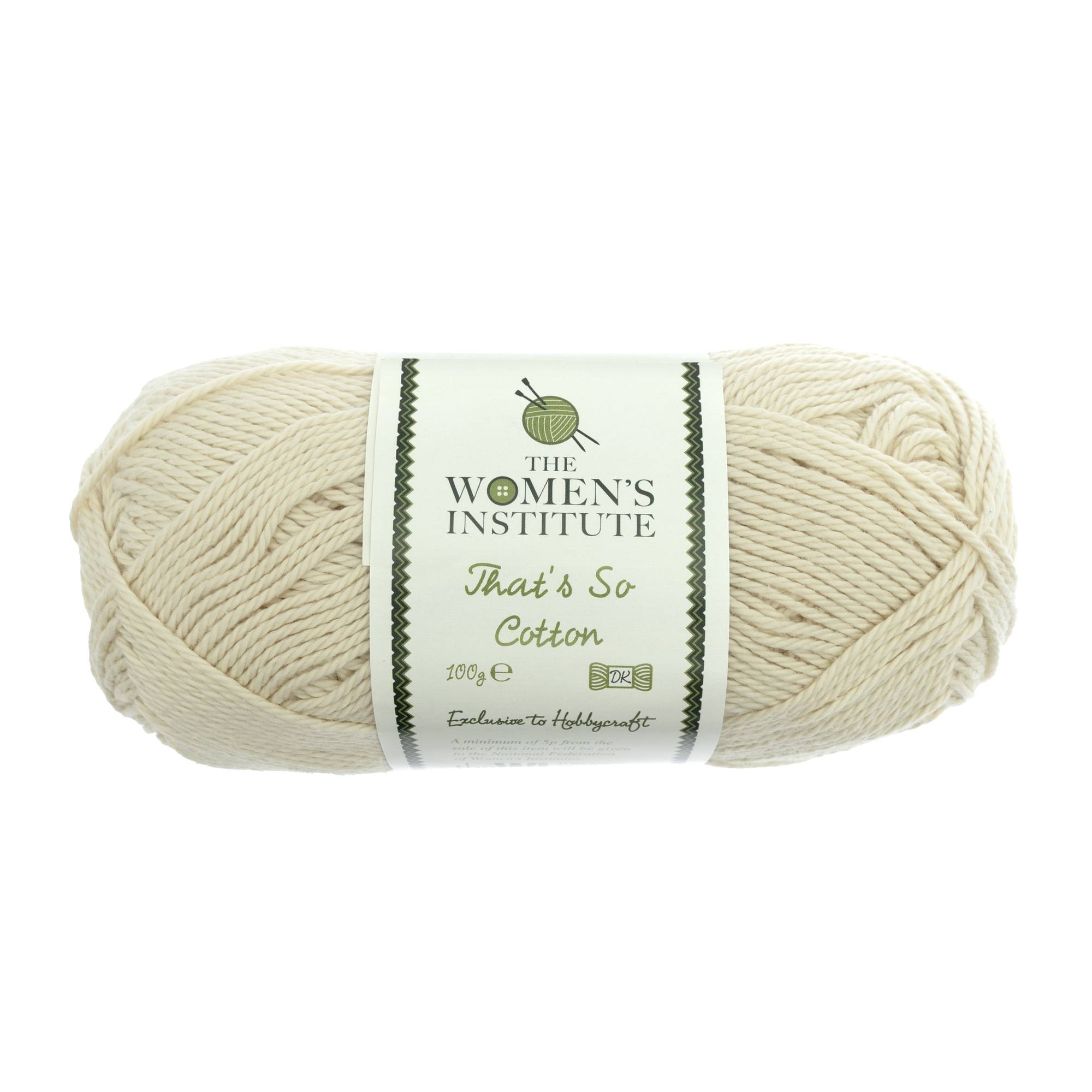 Women’s Institute Ecru That’s So Cotton DK Yarn 100g