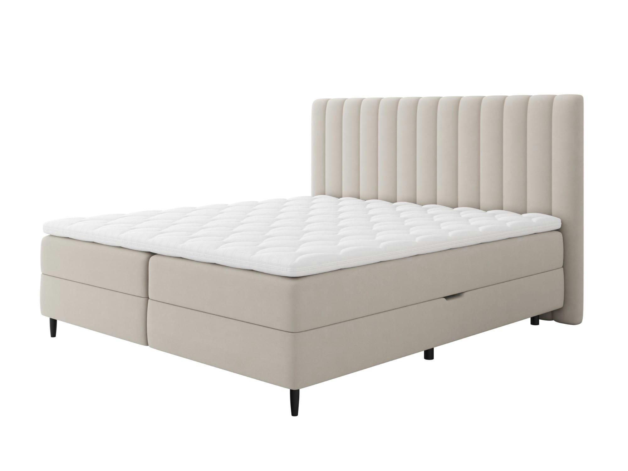 MARIA - Lit boxspring en Velours 180x200 beige