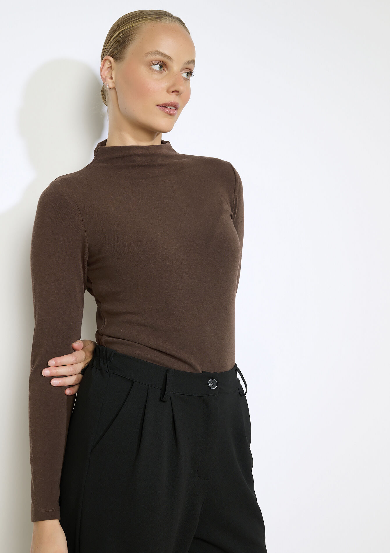 T-shirt lange mouwen met col