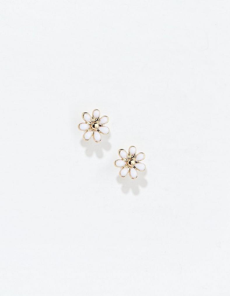 Enamel Daisy Stud Earrings
