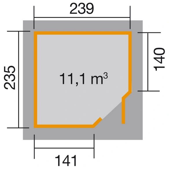 Gartenhaus »229 Gr.2«, Holz, BxHxT: 270 x 217 x 235 cm (Außenmaße inkl. Dachüberstand)
