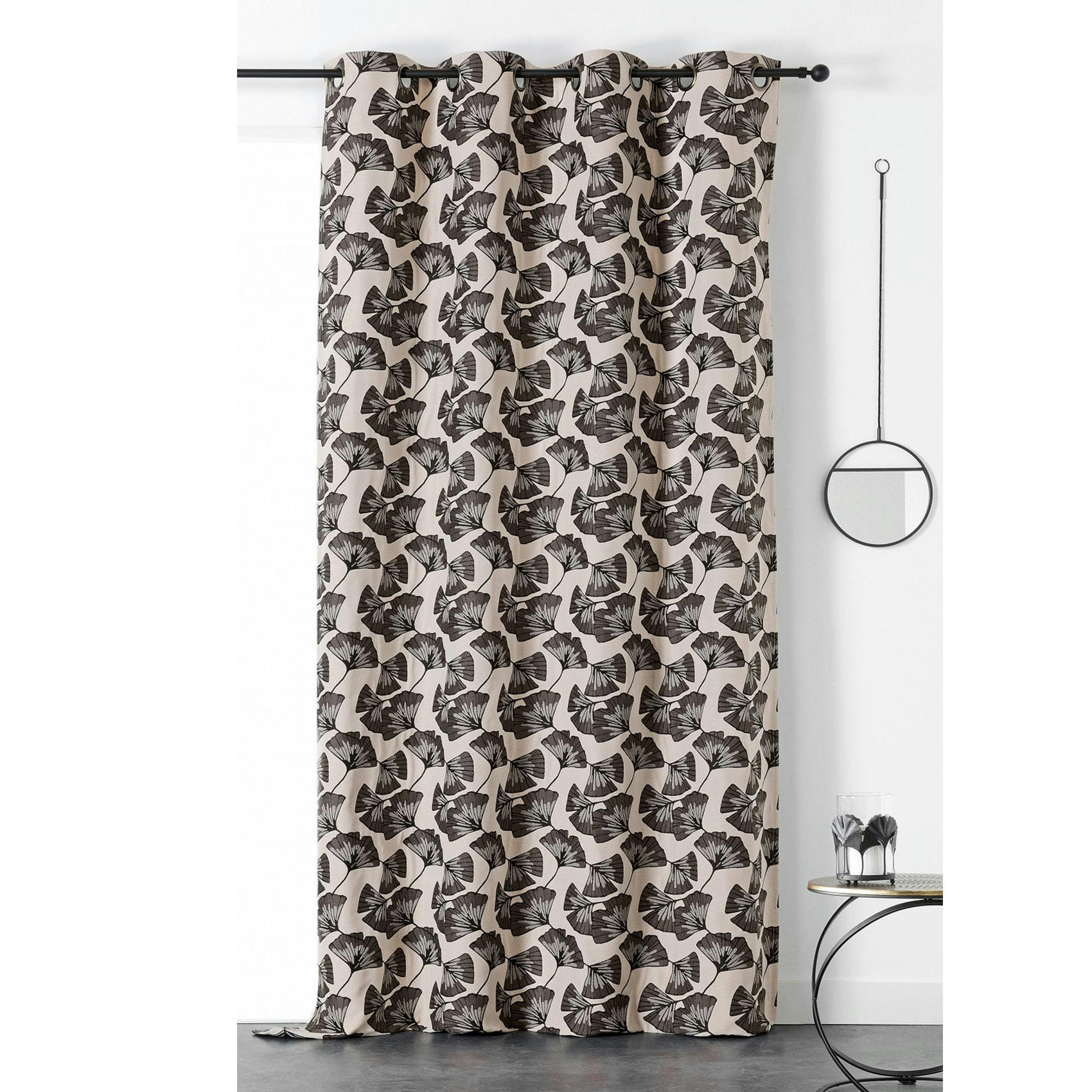 - Rideau jacquard biloba polyester/jacquard gris clair 140x240 cm