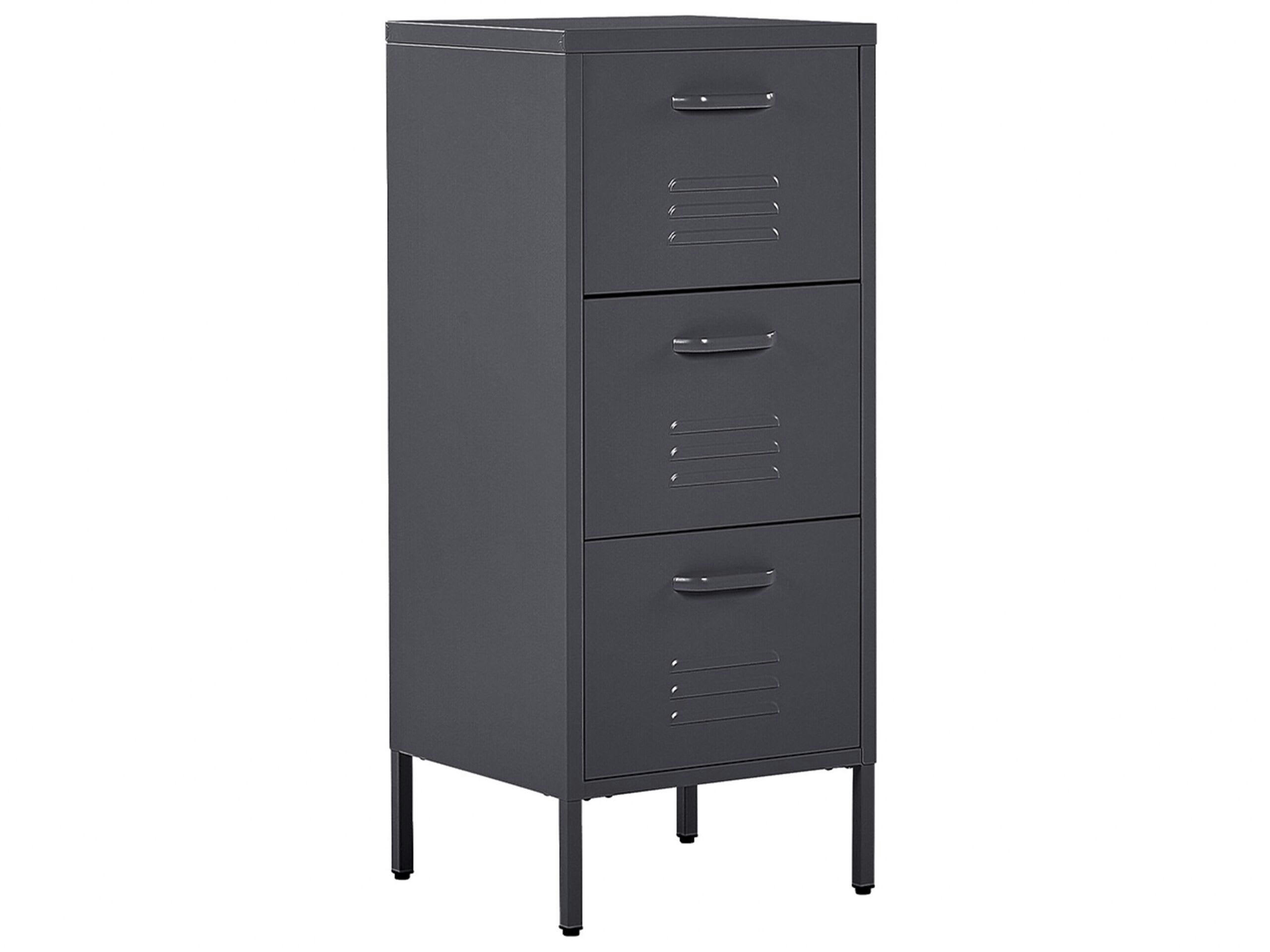WOSTOK - Armoire 3 tiroirs en acier noir
