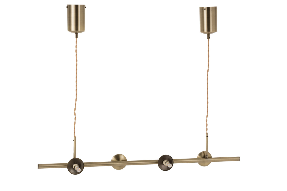 J-Line hanglamp Yuks 4 Lampen - staal - goud