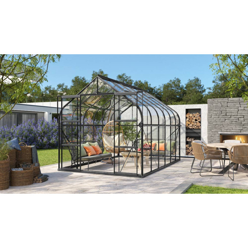 Serre en verre Dione noire 9,9 m² VITAVIA