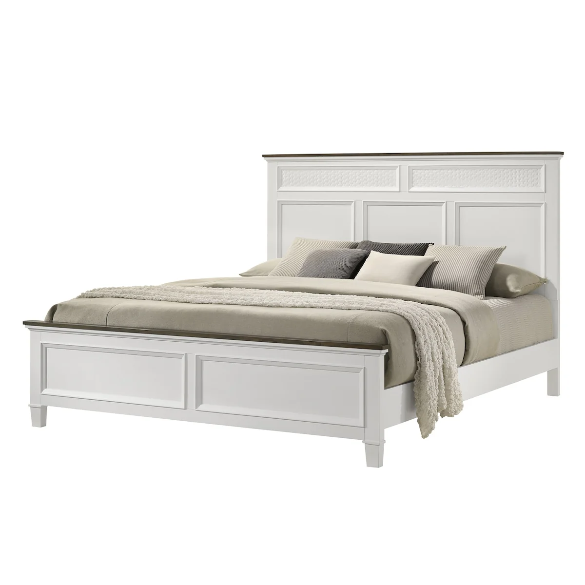 Alvida 4 Piece White Panel Bedroom Set