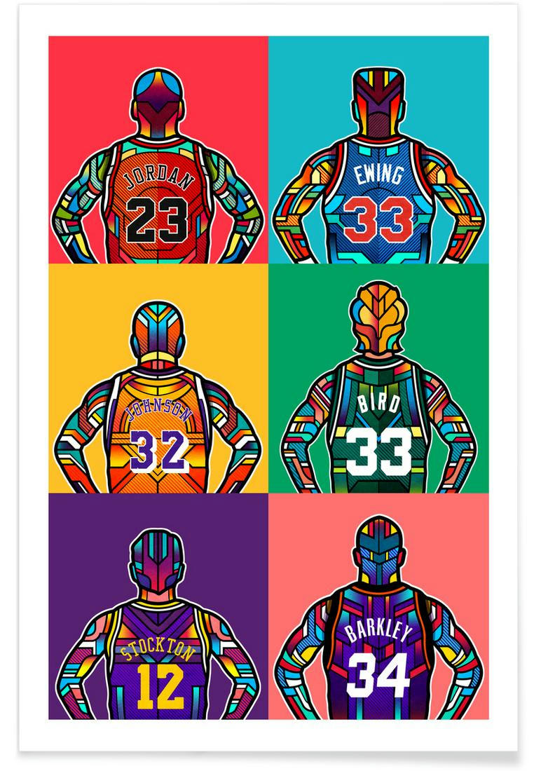 NBA LEGENDS - Affiche multicolore