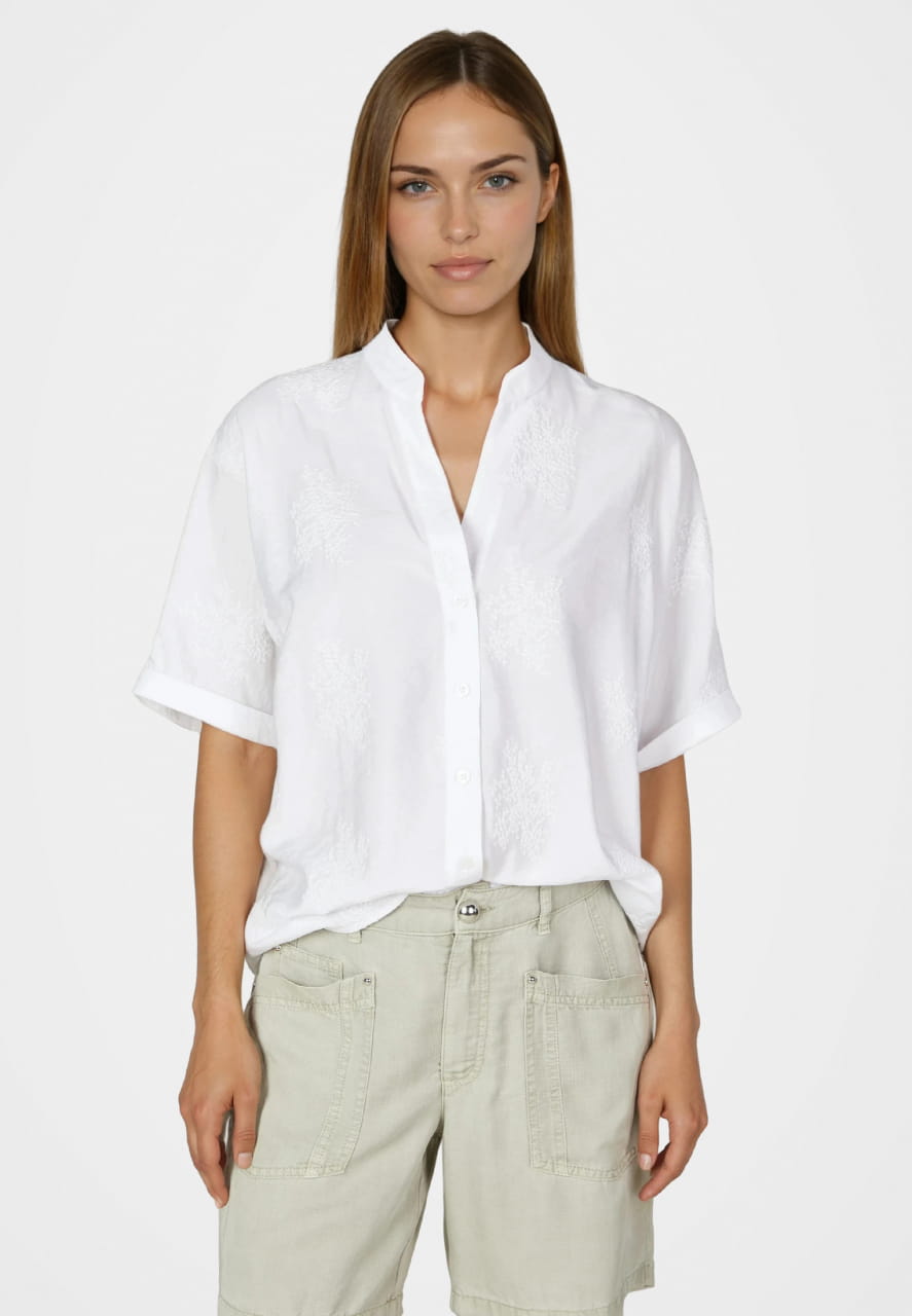 Tunika-Bluse aus besticktem Stoff