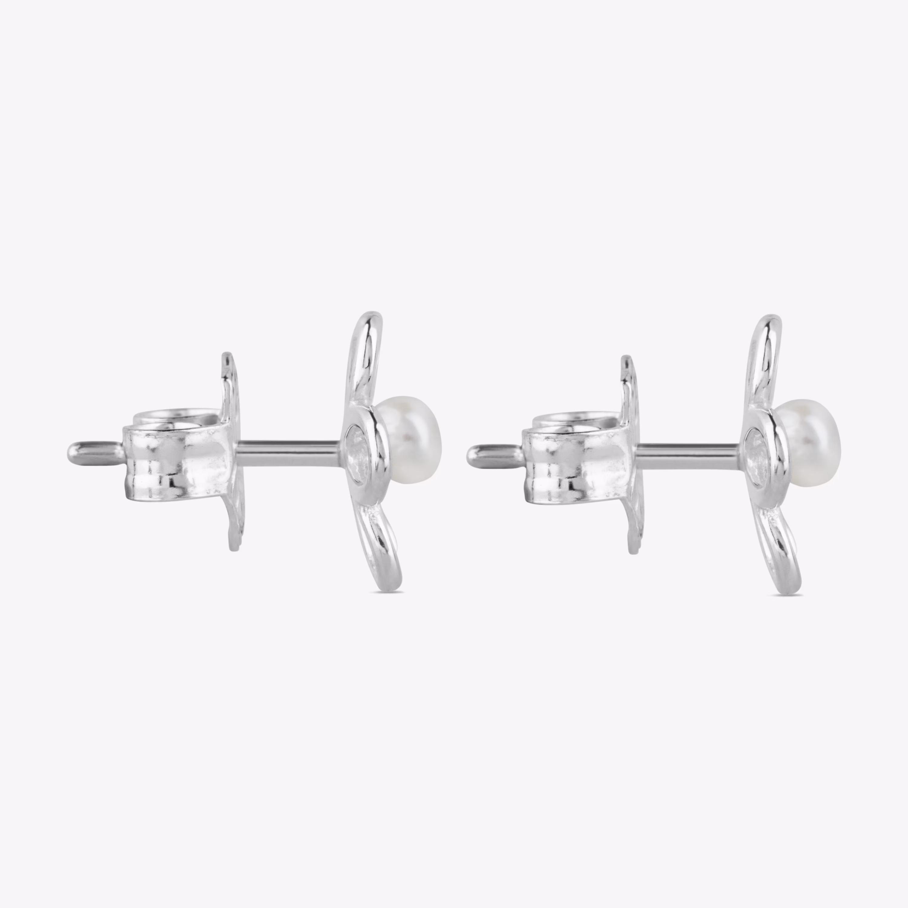 Pendientes flor de plata y perlas cultivadas Maggie