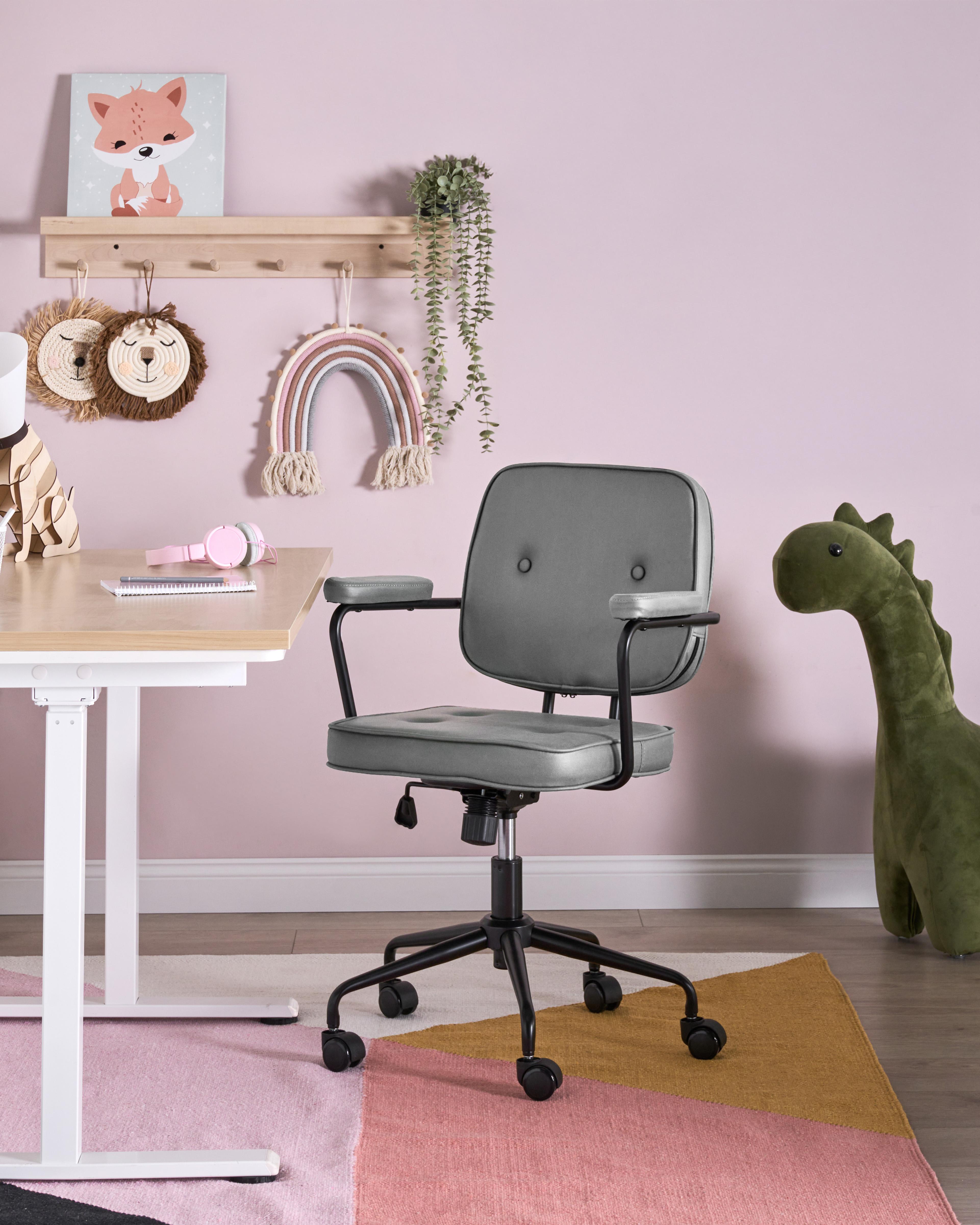 Desk Chair PAWNEE Velvet Grey