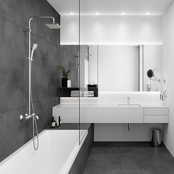 Colonne bain douche thermostatique HANSGROHE Vernis Shape 230 chromé   nettoyant Briochin