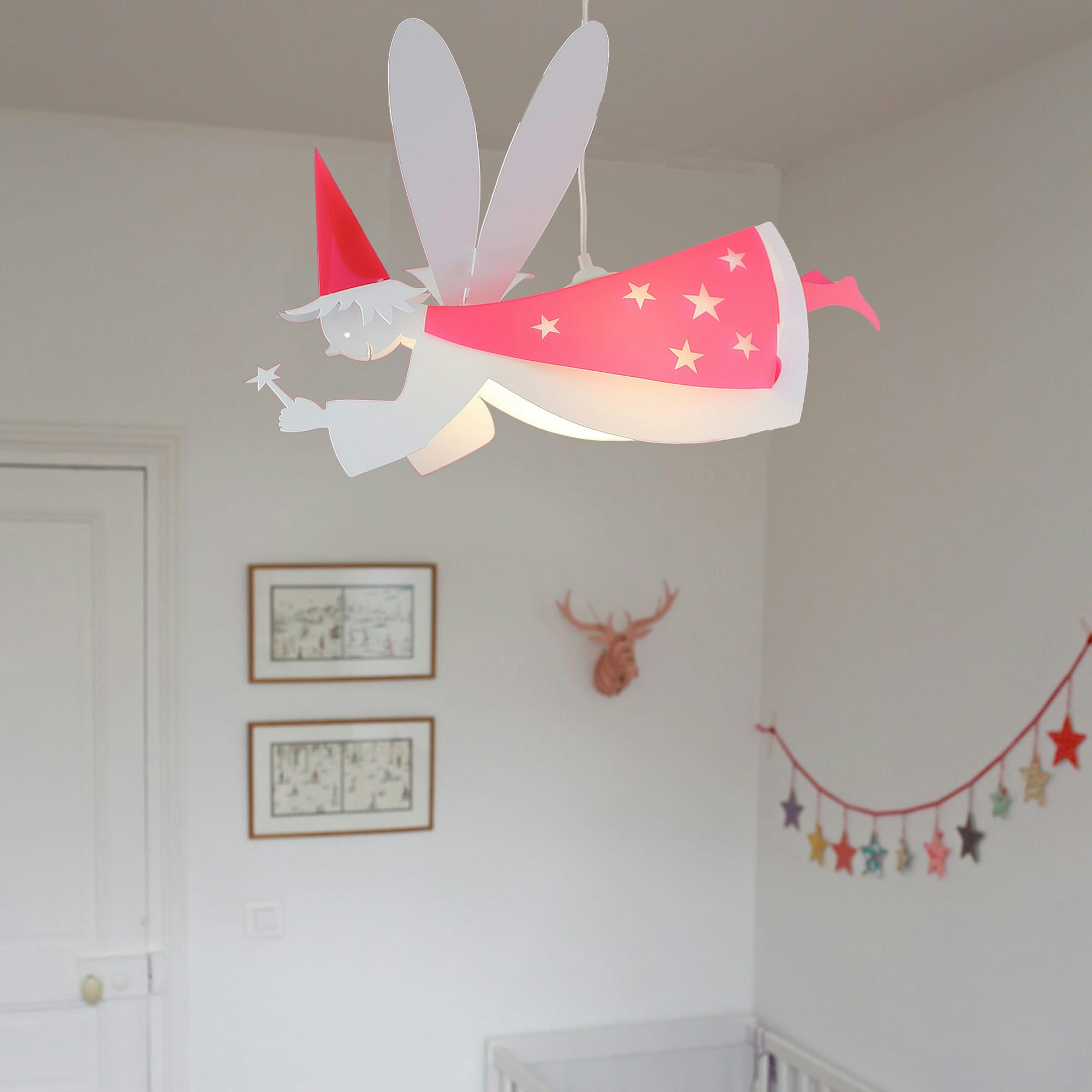 - Suspension enfants Fée Rose 55cm