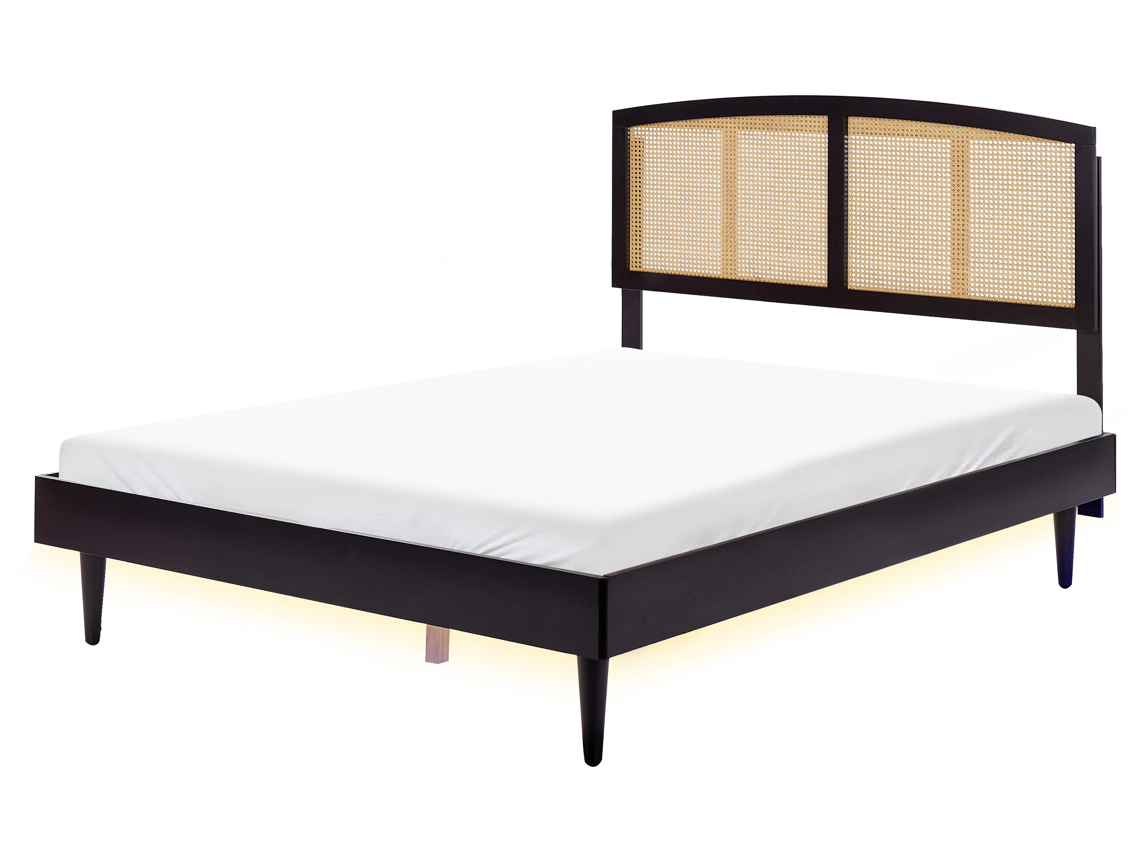 Bed Rattan VARZY 160 x 200 cm (EU King Size) Black
