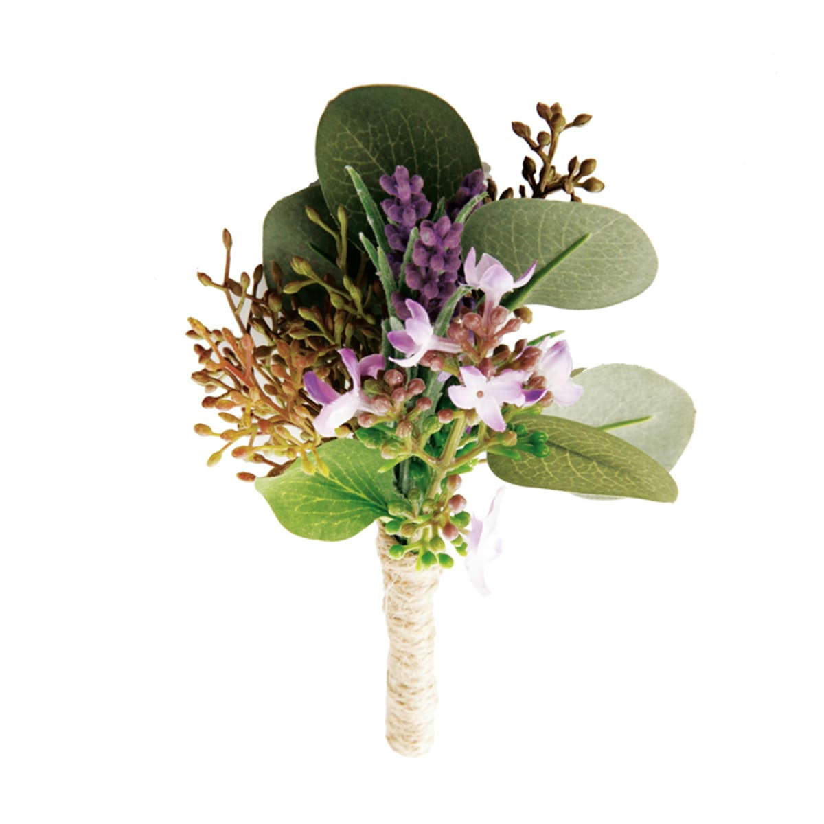 - Boutonnière lavande et d'eucalyptus