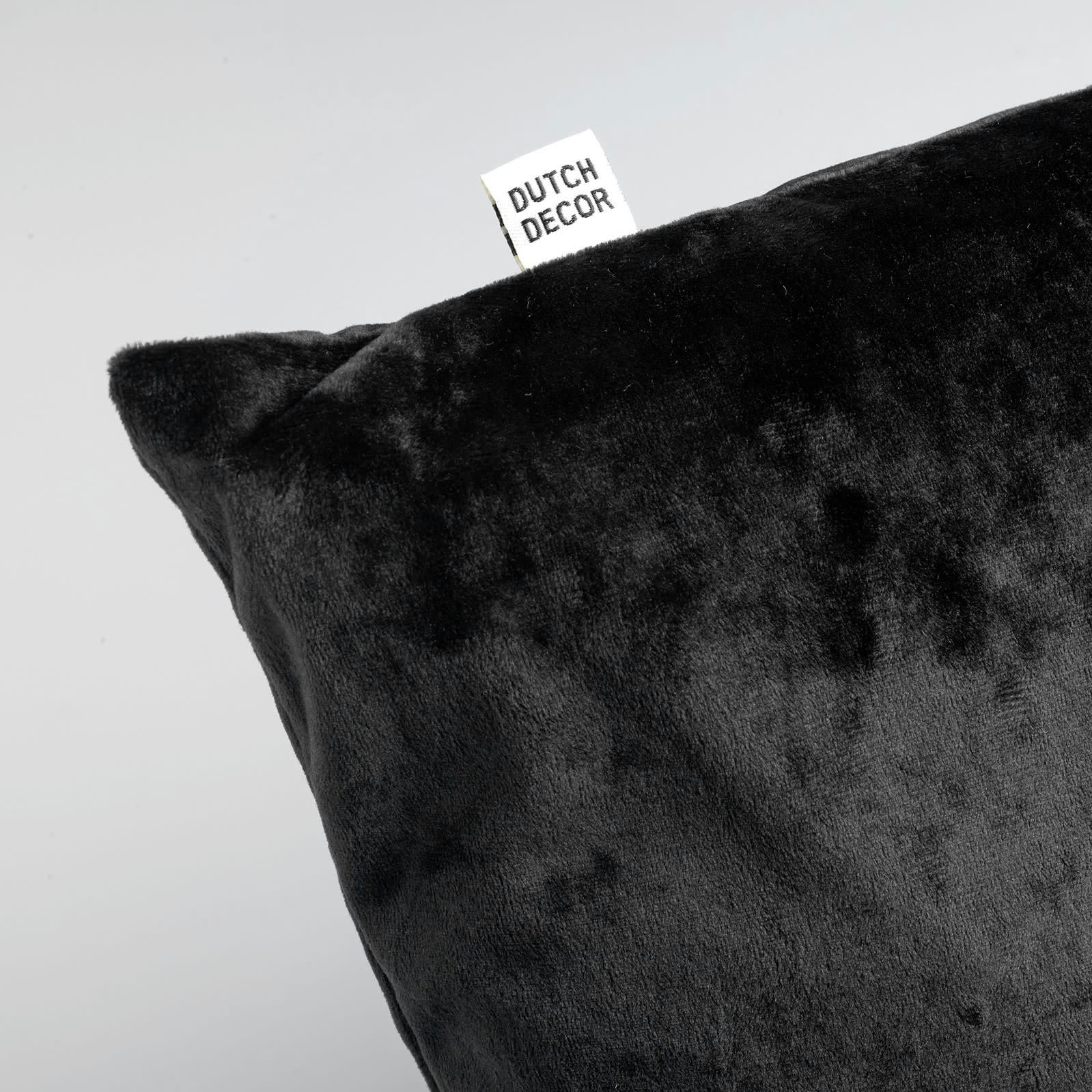 - Housse de coussin noir en velours-45x45 cm uni