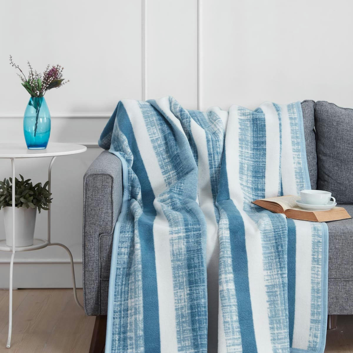 GOA - Plaid extra chaud  indigo 130x170 cm