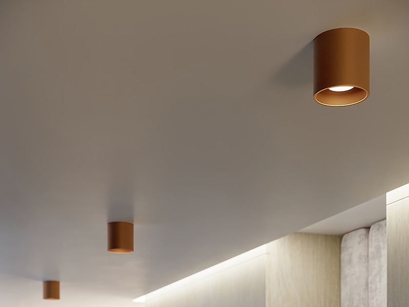 Lampa natynkowa Orbis stalowa złota