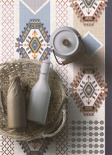Modny dywan winylowy Perska geometria 60 x 90 cm